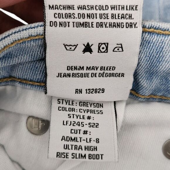 Lovers & Friends Jeans 29 Blue Greyson Ultra High Rise Slim Boot Cypress - Picture 8 of 13